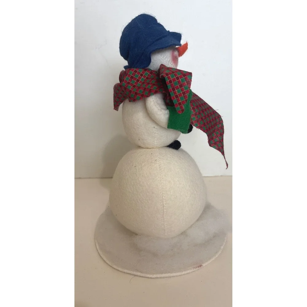 VTG Annalee 1997 Snowman Blue Hat Plaid Scarf Vintage‎ Felt Christmas Decor 12